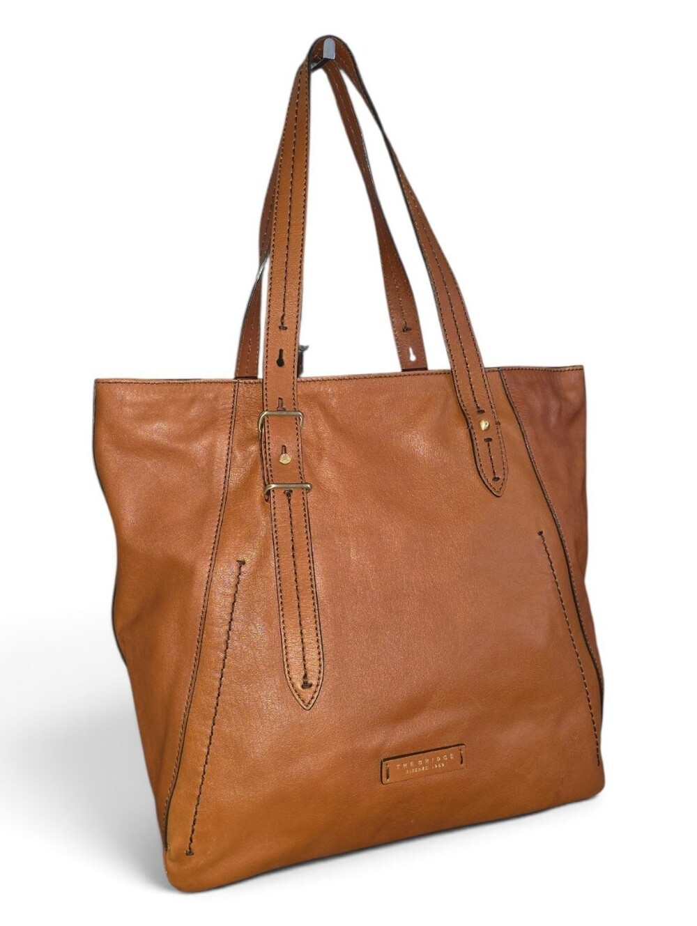 The Bridge Classic Leather Tote Bag in Cognac